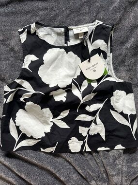 Kate Spade x Target Black and White Floral Crop Top